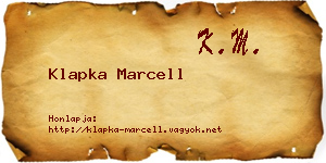 Klapka Marcell névjegykártya