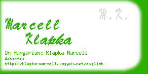 marcell klapka business card